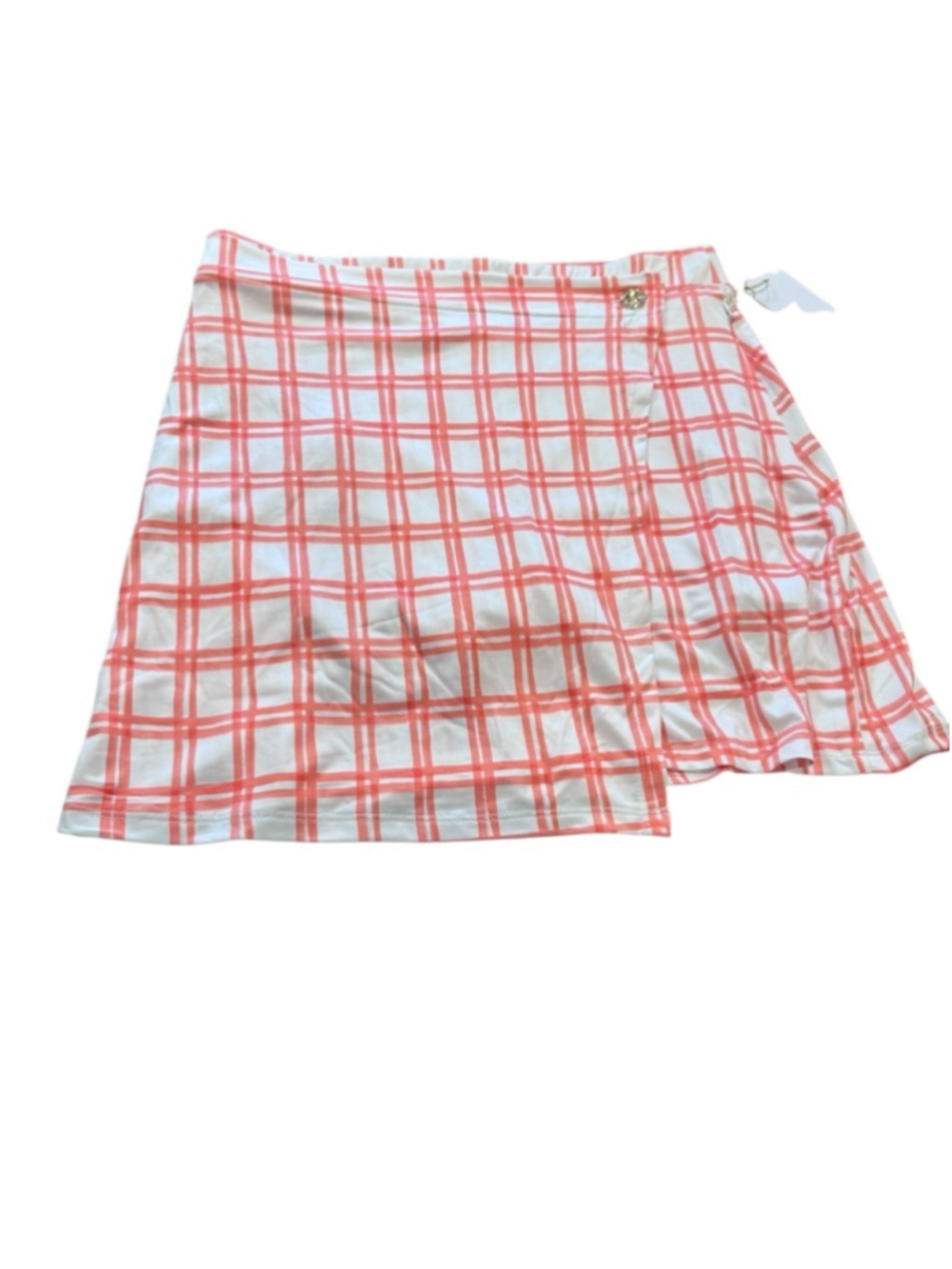 Women's Stella Parker Skort Size XL White and Orange Plaid - Picture 2 of 5